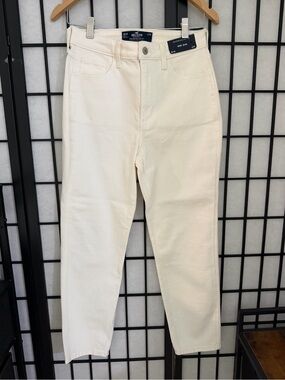 Hollister High-Rise Cream Straight Jeans